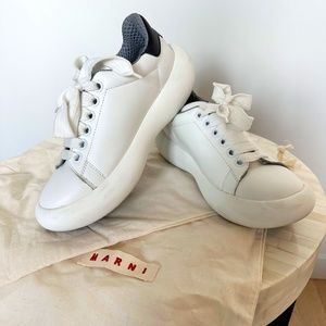 Marni Leather Low Top White Sneakers